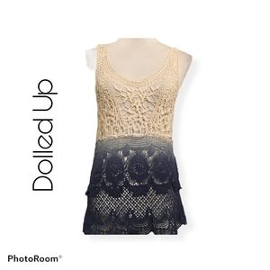 Dolled Up by F.A.N.G Ombre Crocheted Tank